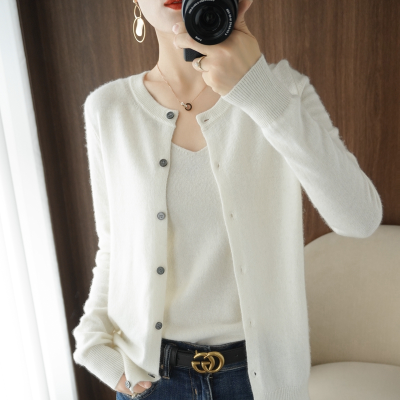 Wool Coat Peacoat - Cárdigan de lana pura para mujer,