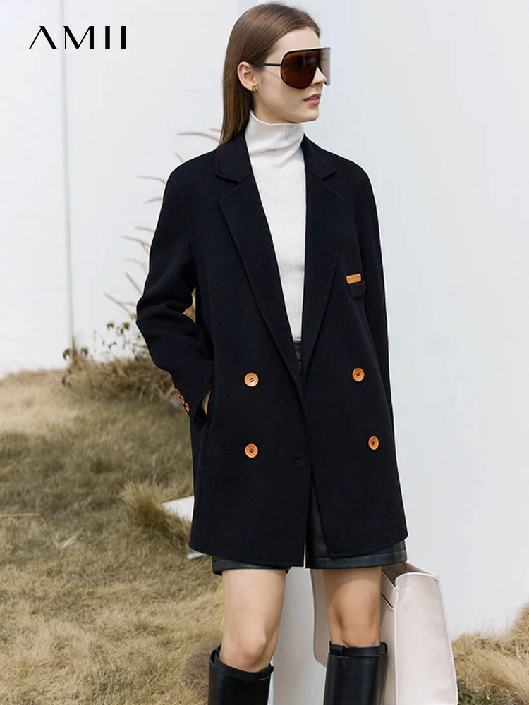 AMII-abrigo de lana minimalist - Wool Coat Peacoat reseña y precio